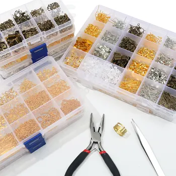  DIY Cercei Bijuterii Kit de Reparații Incuietoare Homar Deschide Sari Inele Cercei Cârlige Coada Lanțului de Pin Clip Catarama ștrasuri din Mărgele Kit