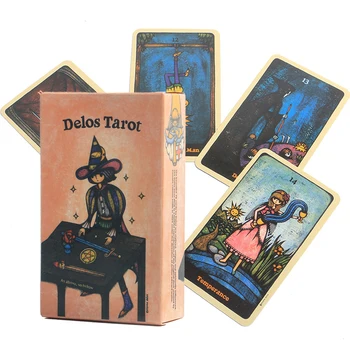  Tarot Divinație de Cărți Jocuri de masă Delos Tarots englezesc Complet Verson PDF Ghid de Carte Oracle Punte Carte de Joc Petrecere de Familie Acasă