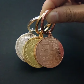  Breloc De Colectie Monede De Colecție De Artă Cadou Fizice Metal De Epocă Imitație De Decor Acasă, Argint Și Cupru Placat Cu Aur De Monede Bitcoin
