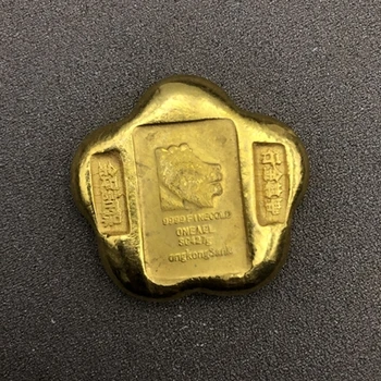  Antic moneda dantela cap de leu Hong Kong lingou de aur de decor acasă
