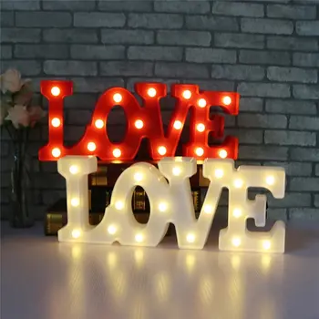  Romantic DRAGOSTE 3D LED Scrisoare Semn Lumina de Noapte Marquee Cald Lampă de Masă Lumină de felinare nightlights Pentru Decor Nunta Iubitorii de Cadouri
