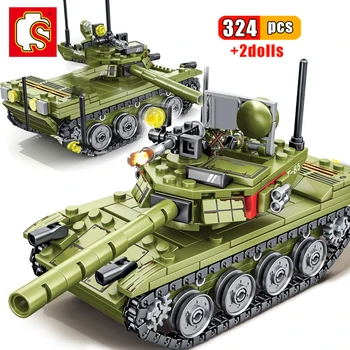  SEMBO 324pcs Militar Principal Tanc de Lupta Blocuri Compatibil Soldat al Armatei Armă Cărămizi Jucării Educative pentru Copii de Cadou