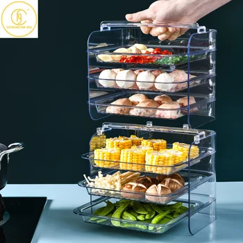  Bucătărie Pregătirea Placa de Organizator 6-Strat de Feluri de mâncare Gătit, Tava Multi-Funcțional de Montare pe Perete Rafturi de Bucătărie Organizator și Depozitare