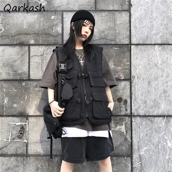  Veste Femei M-5XL Colegii Streetwear Solid Îmbrăcăminte Vrac de Marfă Unisex Jachete fără Mâneci BF V-Neck Harajuku Buzunare de Proiectare