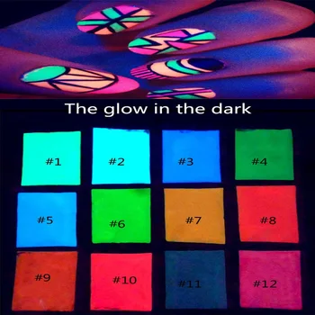  1 Sac 10g de Unghii Sclipici Pulbere Fluorescente Glow în Întuneric Pulbere Luminoasă Pigment Fluorescent de Unghii Sclipici Pulbere Praf FD48