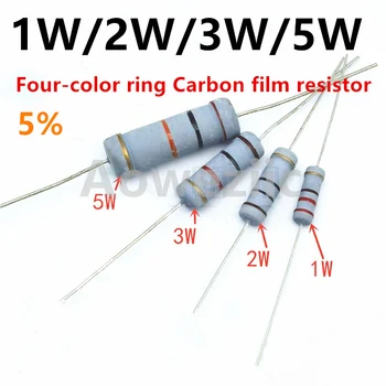  50pcs 5W film de Carbon rezistențe de 5% （0.1 R-0.91 R）Inel de Putere Rezistor R12J 0.15 R 0.18 R 0.2 RJ 0.22 R 0.24 R 0.27 R 0.3 ΩJ 0.33 R 0.36 Ohm