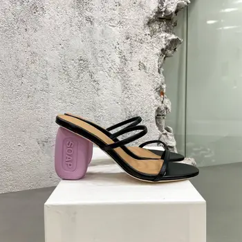  Doamnă Sexy Femei De Vară Pantofi Albi Din Piele Tocuri Strappy Sandale Zapatos Mujer Bal Seara Sandalias Mujer
