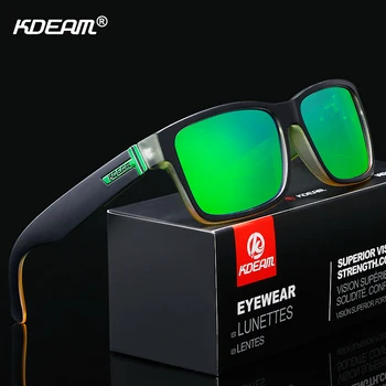  KDEAM Pentru Bărbați ochelari de Soare Polarizat Sport Culori Nebun Ochelari de Soare Elmore de Blocare UV Nuante Cu Cutie