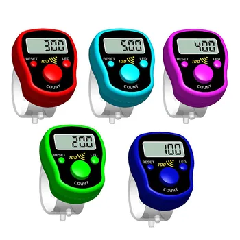  Culoare aleatorii Degetul Contor Digital cu LED-uri Electronice Portabile Tally Counter Clicker Deget Inelul de Golf Cifre Stitch Marker
