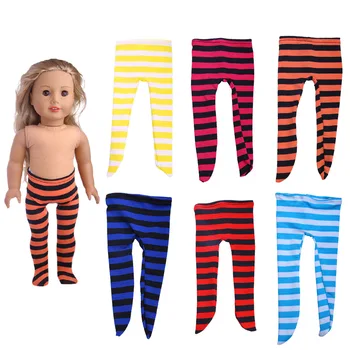  Stripe Pantaloni Stramti Picioare Jambiere Haine Papusa De 18 Inch Doll &43 Cm Papusa & Copilul Nou-Născut Generație Ziua de nastere Fata de Jucărie Cadou