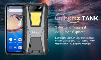  2022 versiune Globală Unihertz REZERVOR IP68 Smartphone 22000mAh Viziune de Noapte 108MP Helio G99 8GB+256GB Android 12 NFC, 4G Telefon Mobil