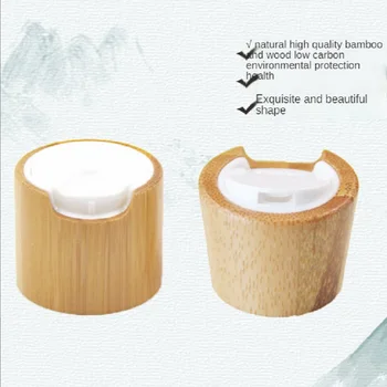  15 buc/Lot Naturale de Bambus Disc partea de Sus Capac si Capace cu filet din Plastic cu Ștecher Pentru 18/20/24MM Dimensiunea Gât de Sticlă de Plastic Cosmetice Toner Sticle