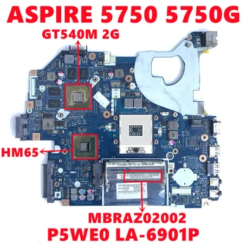  MBRAZ02002 Placa de baza Pentru Acer ASPIRE 5750 5750G Laptop Placa de baza P5WE0 LA-6901P Cu N12P-GS-A1 2GB HM65 DDR3 100% Testat OK
