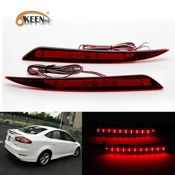  OKEEN 2x styling Auto LED Roșu Bara Spate Reflector Lumina pentru Ford Fusion Mondeo 2013 2014-2018 Coada de Lumină de Frână Lampa de Stop de 12V