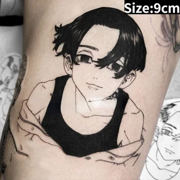  De Dimensiuni mari Anime Tokyo Răzbunătorul Temporaty Tatuaje Desene animate Mikey Negru Impermeabil Tatuaj Fals pentru Corp Brațul Femei Bărbați Talie Tatoo