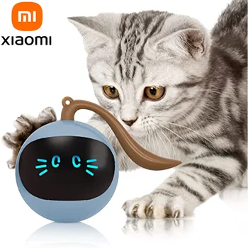 Xiaomi Inteligente Interactive Jucărie Pisica plin de culoare LED-uri Auto-Rotație animale de Companie Mingea Jucărie de Încărcare USB Pisoi Automată Pisica Minge Accesorii