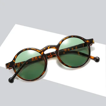  Designer De Brand Rotund Ochelari De Soare Femei Coreea Style Moda Ochelari De Soare Femei Vintage Retro Cadru Mic Leopard Verde Oculos