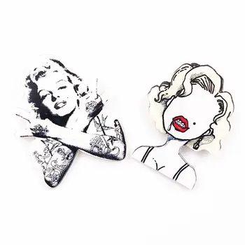  1BUC Femei Fete de Moda Marilyn Monroe Caracterul Pictograma Insigna Harajuku Acrilice Ace Insigne Desene animate Rucsac DIY Broșe