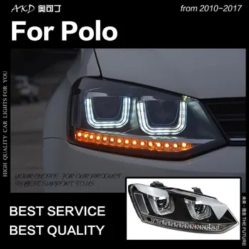  AKD Styling Auto pentru VW Polo Faruri 2010-2017 Polo LED Faruri LED DRL Ascuns Lampă de Cap Angel Eye Bi Xenon Fascicul Accesorii