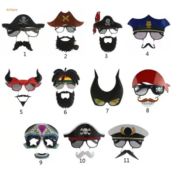  Halloween Ochelari Barba Mascarada Amuzant Elemente De Recuzită De Craniu Pirat Cosplay Costum Navy