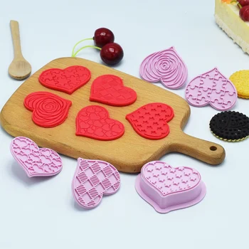  Noi de Ziua Îndrăgostiților Dragoste Inima Tăietor de Biscuiti Mucegai de Copt DIY Fondant Glazura Cookie Embosser Mucegai Tort de Decorare