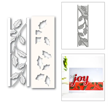  Noi Holly Frunze de Frontieră Stencil 2020 Tăiere a Metalelor, Matrițe, pentru DIY Scrapbooking și Luare de Card Decorative Relief Ambarcațiuni Fără Timbru