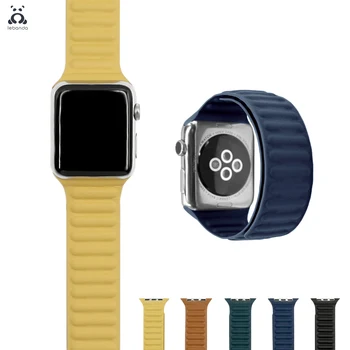  Lebanda din piele curea cu cataramă magnetică pentru iwatch seria 7 SE 6 5 4 3 2 1 Apple a Uita-te confortabil si moale pentru iWatch