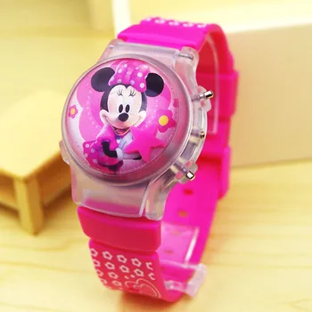  Disney Mickey Minnie Desene animate luminos copii ceas Silicon curea drăguț flash muzica Watch ceas copii ceasuri cadouri