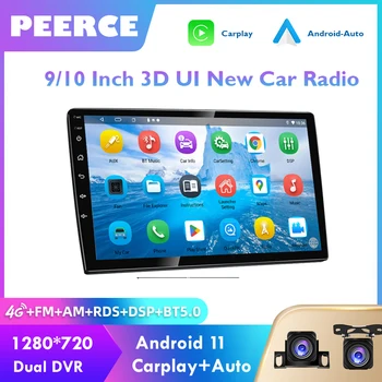  9/10' Android11 2 Din Masina Radio Stereo Multimedia Player Universal Auto Pentru Volkswagen/Nissan/Kia/Toyota/Bmw/Passat/Honda