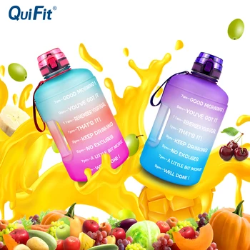  QuiFit 128oz 73oz 43oz 1 Galon Apa de Sticla Cu Timp Marcaje Filtru Net Fructe Infuzat timp BPA Gratuit Motivaționale Băutură de Sport Ulcior
