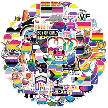  10/30/50/100BUC se Amestecă Curcubeu LGBT Autocolante de Desene animate Nonbinary Asa Transgender Asexuată Mândrie Decalcomanii DIY Telefon Laptop Autocolant