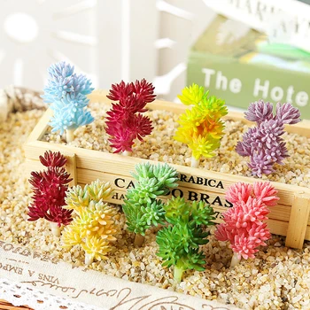  Simulare Mini Suculente Din Plastic Artificial Cactus În Ghiveci Petrecere Bonsai Ambarcațiuni Verde Albastru Masă Cameră Decoratiuni