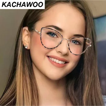  Kachawoo de moda pentru femei ochelari de lumină albastră negru roz pisica de sex feminin de ochelari rama tr90 jumătate-metal optice cadouri de ziua de naștere