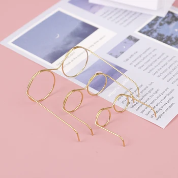  10buc Noua Moda de Aur Rotund Rama de Ochelari fără lentile Pentru Papusa Accesorii pentru Decor