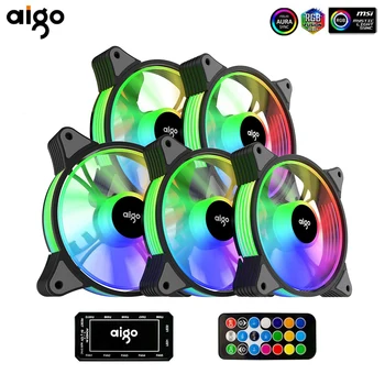  AIGO AR12 120mm Ventilator de Răcire RGB Disipare a Căldurii 3pin 5v Aura de Sincronizare 12cm Calculator PC Cooler Argb Silent Fan Caz cu Controler