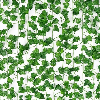  2M Frunze de Viță de vie Artificiale Agățat Plante Liana Mătase Fals Frunze de Iederă pentru Perete Verde Ghirlanda Decor Acasă Decorare Petrecere de Viță-de-vie