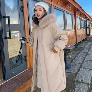  Noi de mult jacheta de iarna pentru femei cald cu gluga jos căptușit sacou haina haina versiunea coreeană a pierde mare guler de blană de iarna parka coat