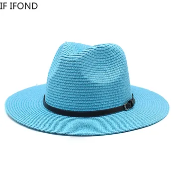  2022 Vară Pe Plajă Hârtie Pălărie De Paie Pentru Femei Colorfuls Panama, Vacanta, Soare Capace Margine Largă Jazz De Top Hat