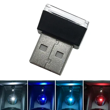  1x Noi Tragbare Mini USB LED Lumina de Modelare Mașina de Lumină Ambientală Neon Interior Auto Lumina de Bijuterii 5Kinds de Culori deschise pentru Toți Masina