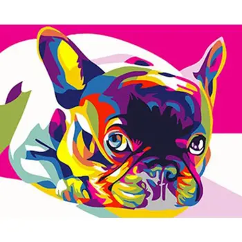  Bull Dog francez de BRICOLAJ 40x50cm Pictura De Numere Art Animal Imagine de Colorat Decor Modern Panza Perete Acrilic Vopsea de Ulei Kit