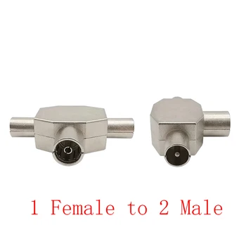  T Tip 1 Feminin 2 de sex Masculin TV Coaxial al Antenei Splitter Adaptor de Antene TV Plug Tee de Conversie Comun de interfață Echipamente Conector