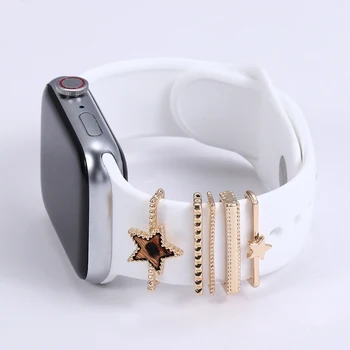  1Set Farmecele Metalice Inel Decorativ Pentru Apple Watch Formatia Diamant Ornament Ceas Inteligent Curea Accesorii Pentru iwatch Brățară
