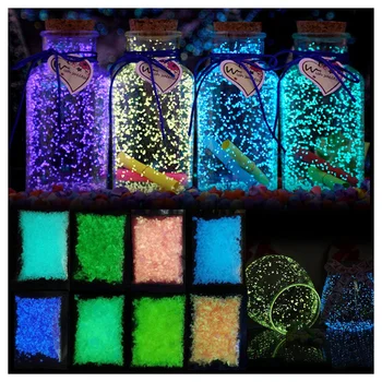  10 Culori 10g Petrecere DIY Fluorescente Super Luminos de Particule de Pigment Luminos În Întuneric Nisip Pulbere Stralucitoare Luminoase Pietriș Luminos