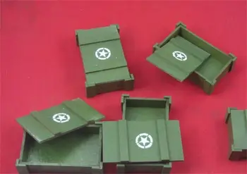  Cel mai bine Vinzi 1/6 din Lemn Militare americane Glonț Cutie Armata de Culoare Verde Model Model Pentru Corpul Papusa Scena Componentă